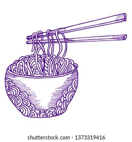 noodles and chopsticks