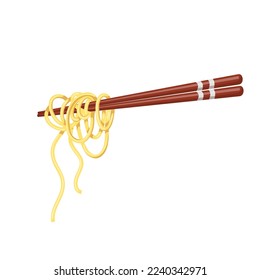 noodles chopsticks cartoon. chinese lunch, noodle food, asian meal, pasta japanese, tasty dinner, cuisine traditional noodles chopsticks vector illustration