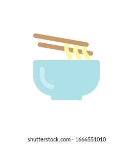 noodles with chopsticks icon isolated on white background