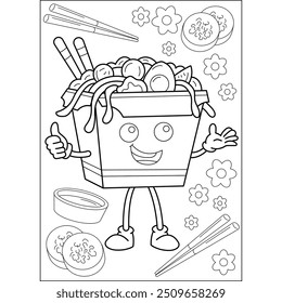 noodles coloring book page for kids and adults creative coloring mindful relaxation activity