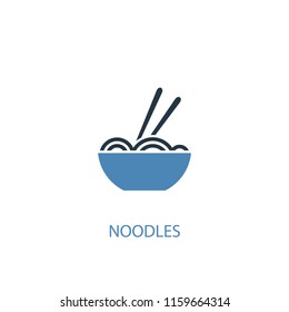 noodles concept 2 colored icon. Simple blue element illustration. noodles concept symbol design from Food set. Can be used for web and mobile UI/UX