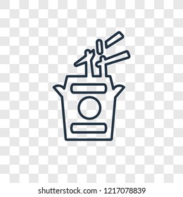Noodles concept vector linear icon isolated on transparent background, Noodles concept transparency concept in outline style