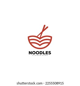 noodles design line art logo for business icon