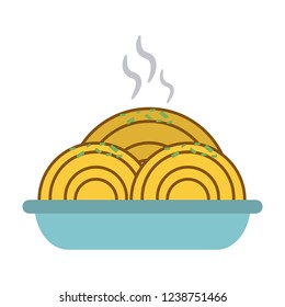 Noodles in dish