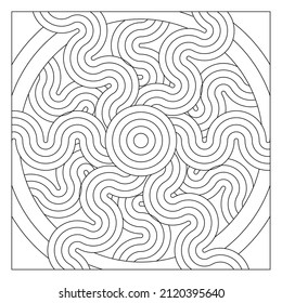 Noodles doodle. Coloring page for adults. Suitable for digital detox. EPS8 