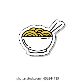 noodles doodle icon, sticker