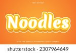 Noodles editable text effect in 3d style. Suitable for brand or business logo