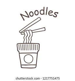 Noodles fast cooking. Linear design