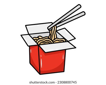 Noodles Fast Food Clipart Illustration