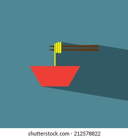noodles flat icon  vector illustration eps10