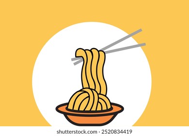 Noodles food Chinese cuisine illustration