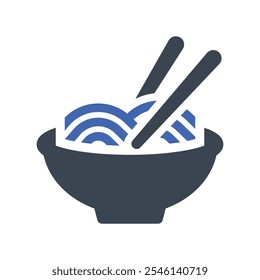 Noodles food icon, Vector graphics