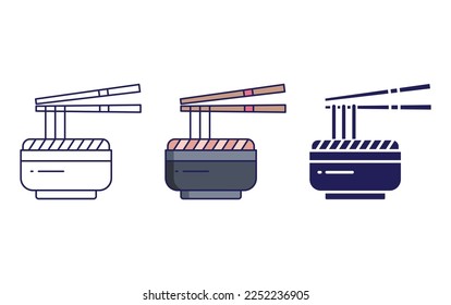 Noodles, food icon vector illustration