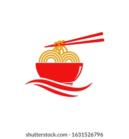 Noodles food sign symbol illustration design template