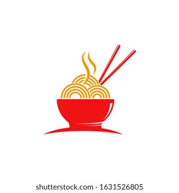 Noodles food sign symbol illustration design template