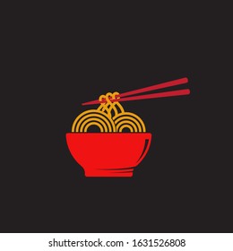 Noodles food sign symbol illustration design template