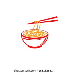 Noodles food sign symbol illustration design template