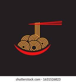 Noodles food sign symbol illustration design template