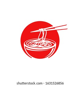 Noodles food sign symbol illustration design template