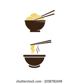 Noodles food sign symbol illustration design template