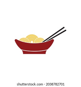 Noodles food sign symbol illustration design template