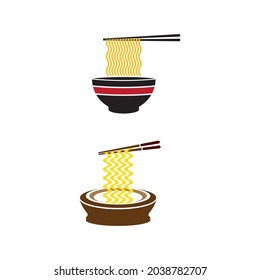 Noodles food sign symbol illustration design template