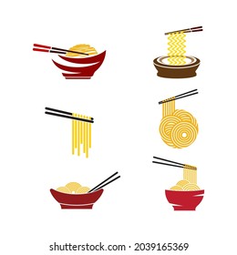 Noodles food sign symbol illustration design template