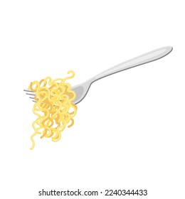 caricatura de horquilla de fideos. cena gastronómica, fideos, pasta para cocinar, almuerzo gastronómico, sabroso tradicional, spaghetti restaurante tallarines ilustración vectorial