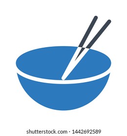 noodles glyph color vector icon