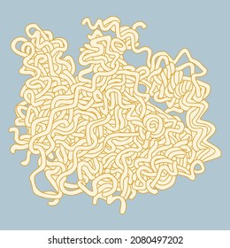 Noodles  - hand drawn vector illustration. Flat color design.