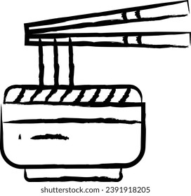 Ilustración vectorial dibujada a mano de fideos