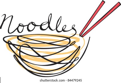 Noodles hand written type