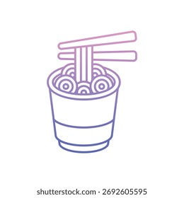Ícone de macarrão limpo e ilustração vetorial moderna