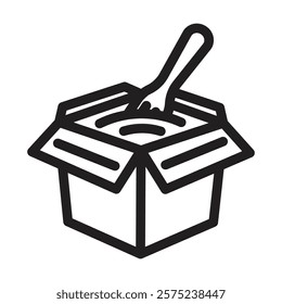 Noodles icon. Editable line icon. Vector illustration