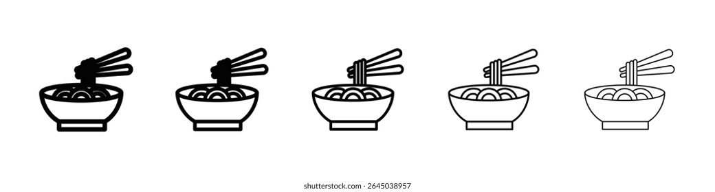 Icono de fideos lleno de concepto de signo plano para el Diseño web.