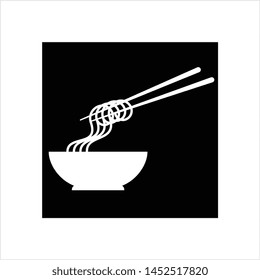 Noodles Icon, Food Icon Vector Art Illustration