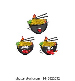 noodles icon illustration. cute set - Vector svg