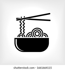 Noodles Icon. Instant Food, Asian Cuisine Symbol for Design, Presentation, Website or Apps Elements - Vector.