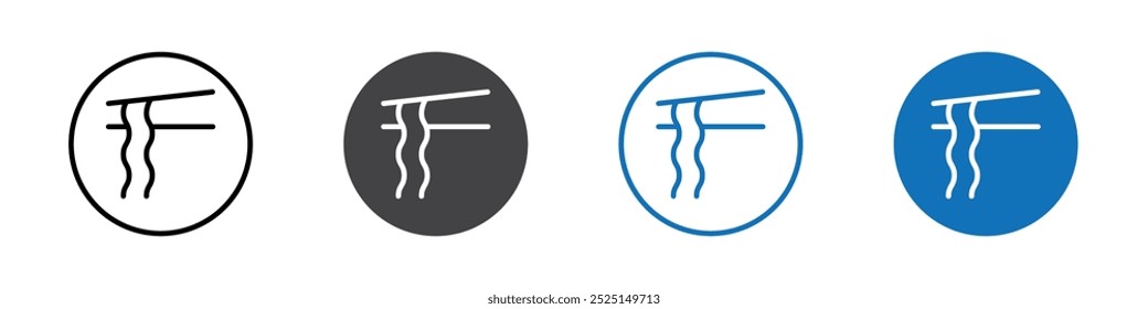Noodles icon Isolated on white background vector set