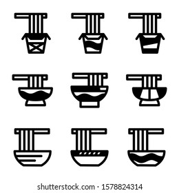 noodles icon isolated sign symbol vector illustration - Collection of high quality black style vector icons
