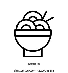 noodles icon. Line Art Style Design Isolated On White Background