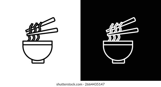 Noodles icon in line shapes, thin line design vector illustration