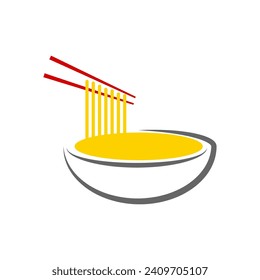 Noodles icon logo design illustration