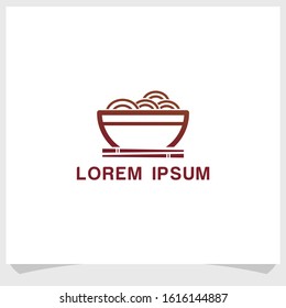 noodles icon logo design vector, Asian food logo design template, restaurant brand logo design