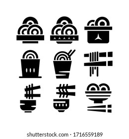 noodles icon or logo isolated sign symbol vector illustration - Collection of high quality black style vector icons
