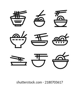 noodles icon or logo isolated sign symbol vector illustration - Collection of high quality black style vector icons
