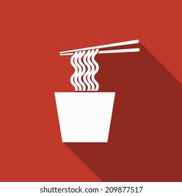 noodles icon with long shadow