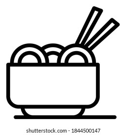 Noodles icon. Outline noodles vector icon for web design isolated on white background