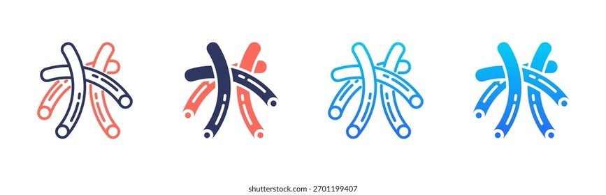 Paquete de iconos de fideos en varios estilos
