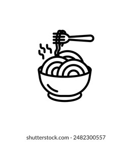 Noodles Icon Set Asian Cuisine Illustrations for Culinary and Food Projects